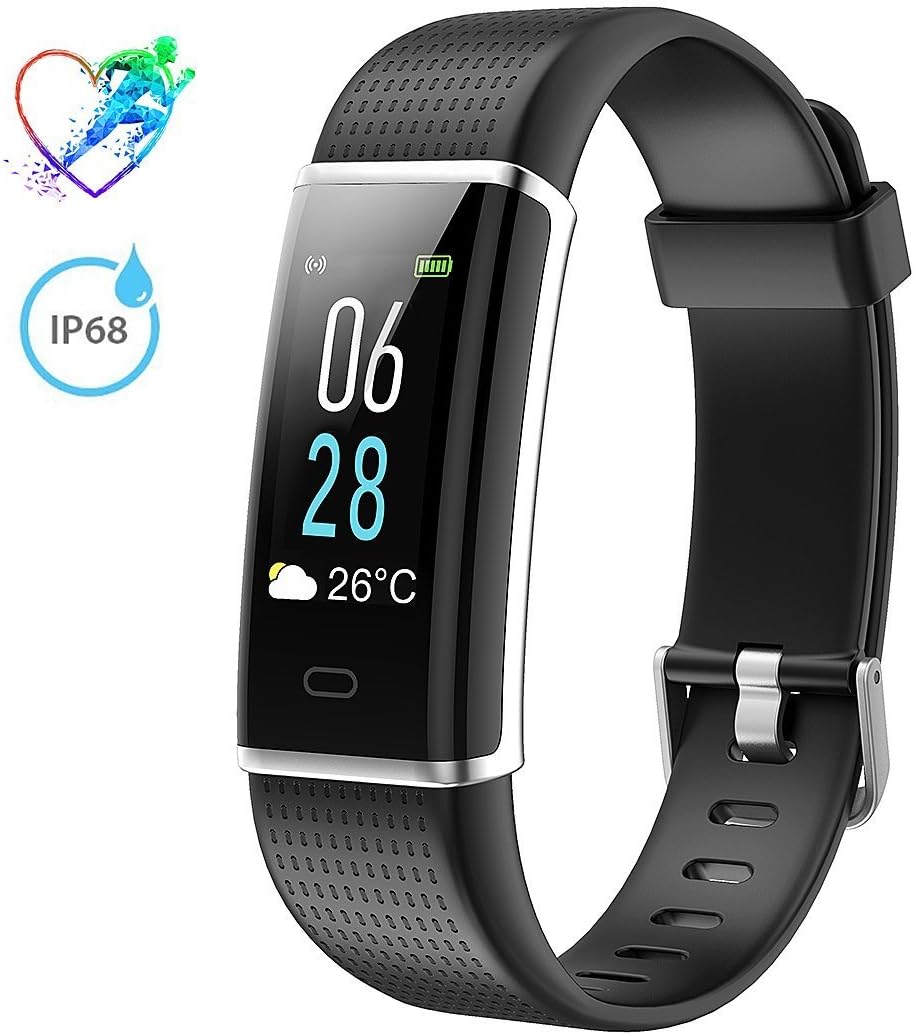 Fitness Tracker IP68 Waterproof, Mpow Heart Rate Monitor ID130Plus Color HR with Colorful LCD Display (5-Level Brightness), 14 Exercise Modes, Weather Forecast, Pedometer, Sleep Monitor
