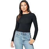 Benassie Women’s Black Fitted T-Shirt – Double Lined Slim Fit Tee | Trendy Going Out Tops for Women or Everyday Undershirt