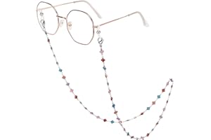 HONGEELY Eyeglass Chain Silver Stainless Steel Handmade Necklace for Reading Glasses Sunglass Beaded Chains for Men Women