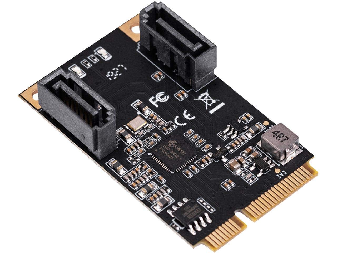 KALEA-INFORMATIQUE MiniPCIe SATA 6GBps card - Full Size. Mini PCIe 3.1 with JMB582 Chipset