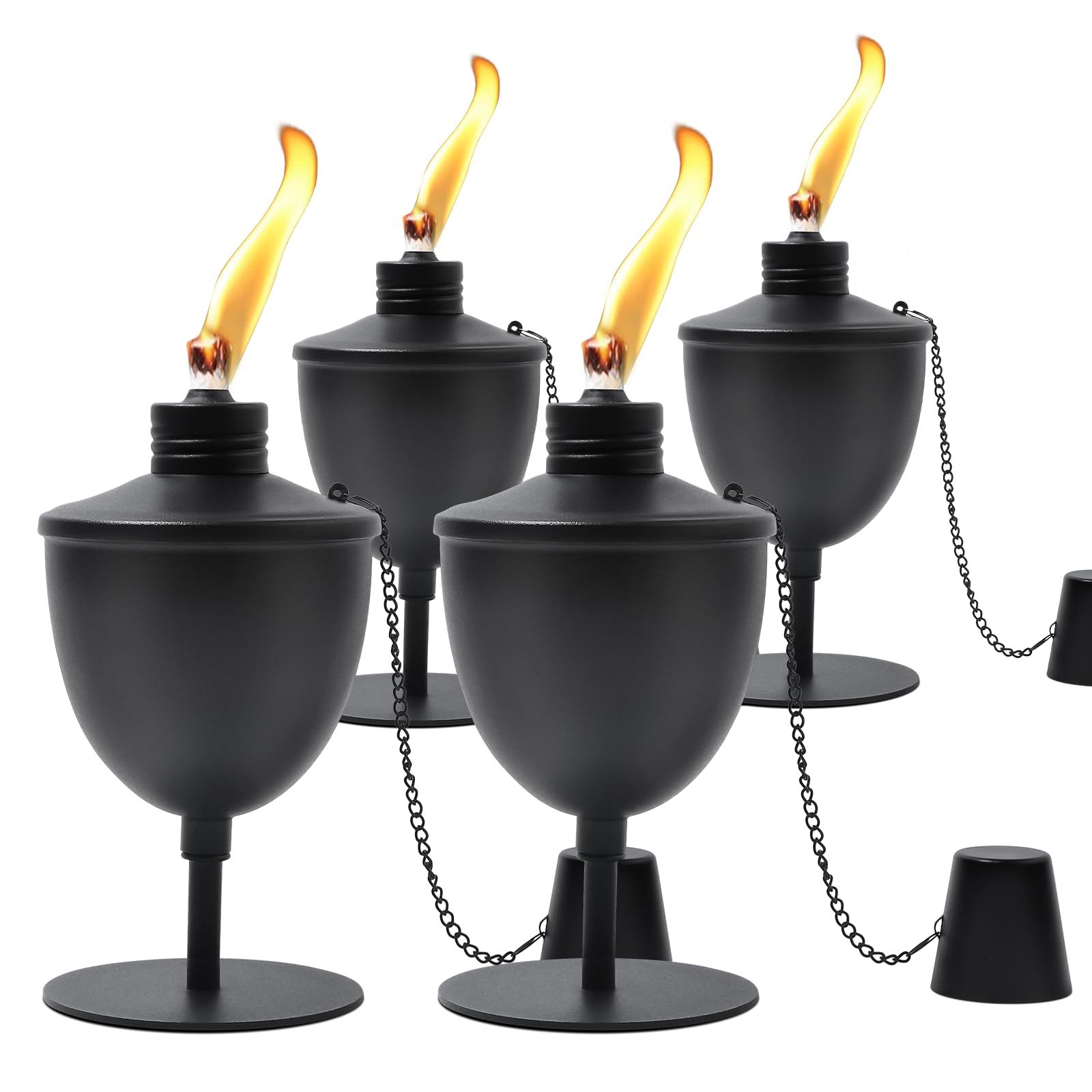Photo 1 of ZSPENG 4 Pack Upgraded Tabletop Torches ,14 oz Citronella Torches for Outside, Refillable Outdoor Flame Torch Light, Comes with Wicks,Covers and Funnel , Ideal for Parties, Garden Decor, DIY