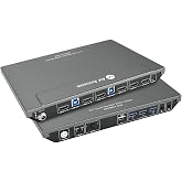 AV Access KVM Switch 2 Monitors 2 Computers, 4 USB, EDID, Hotkey Switch | 4K@60Hz HDMI Dual Monitor Display 1 or 2 PCs Simultaneously, 2 Desktops for Dell Lenovo HP Share One Set of Keyboard Mouse