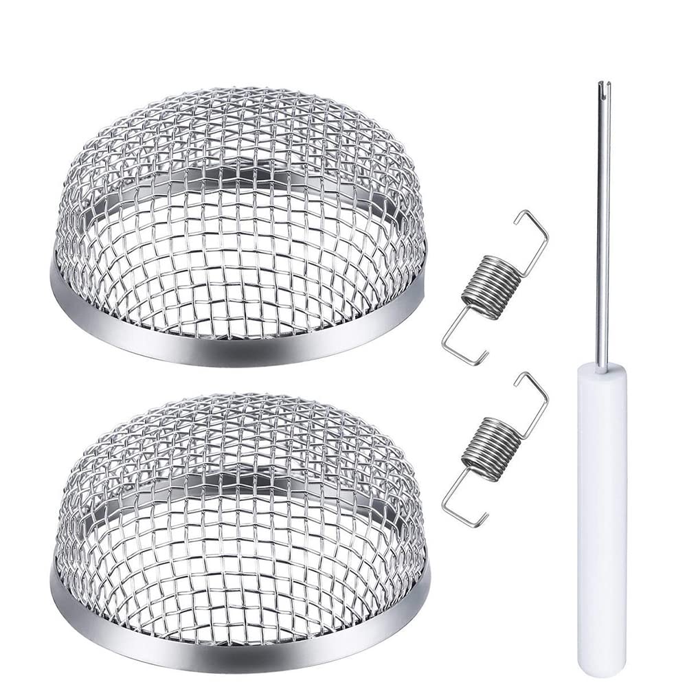 Tiardey 2 Pack Flying Insect Screen RV Furnace Vent Cover 2.8 Inch Stainless Steel Mesh with Installation Tool