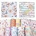 David accessories Flower Floral Pattern Printed Faux Leather Sheet Synthetic Leather Fabric 10 Pcs 7.7