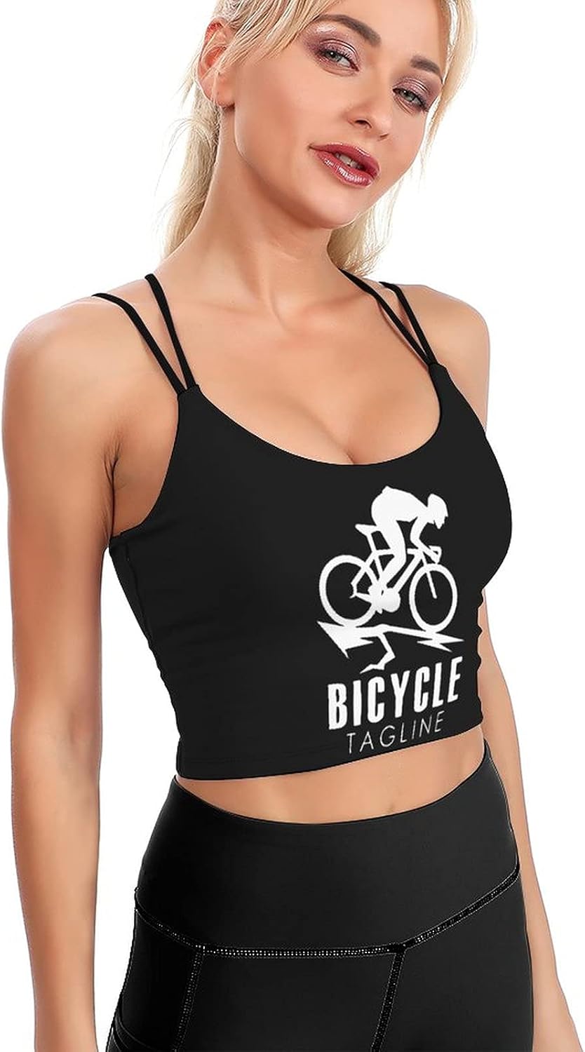 Cyclist Bicycle Bike Sports Bra Women's Cross Back Padded lace up Navel Vest no