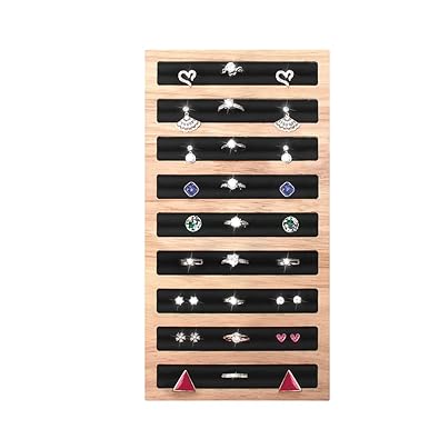 Jolicobo Wooden Display Tray Large Capacityslots Leather Insert