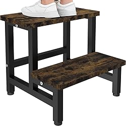 Tigerden Wooden 2 Step Stool for Toddlers Kids and