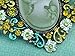 Alilang Diamond-Shape Cameo Crystal Rhinestone Fashionable Antique Inspired Brooch Pin