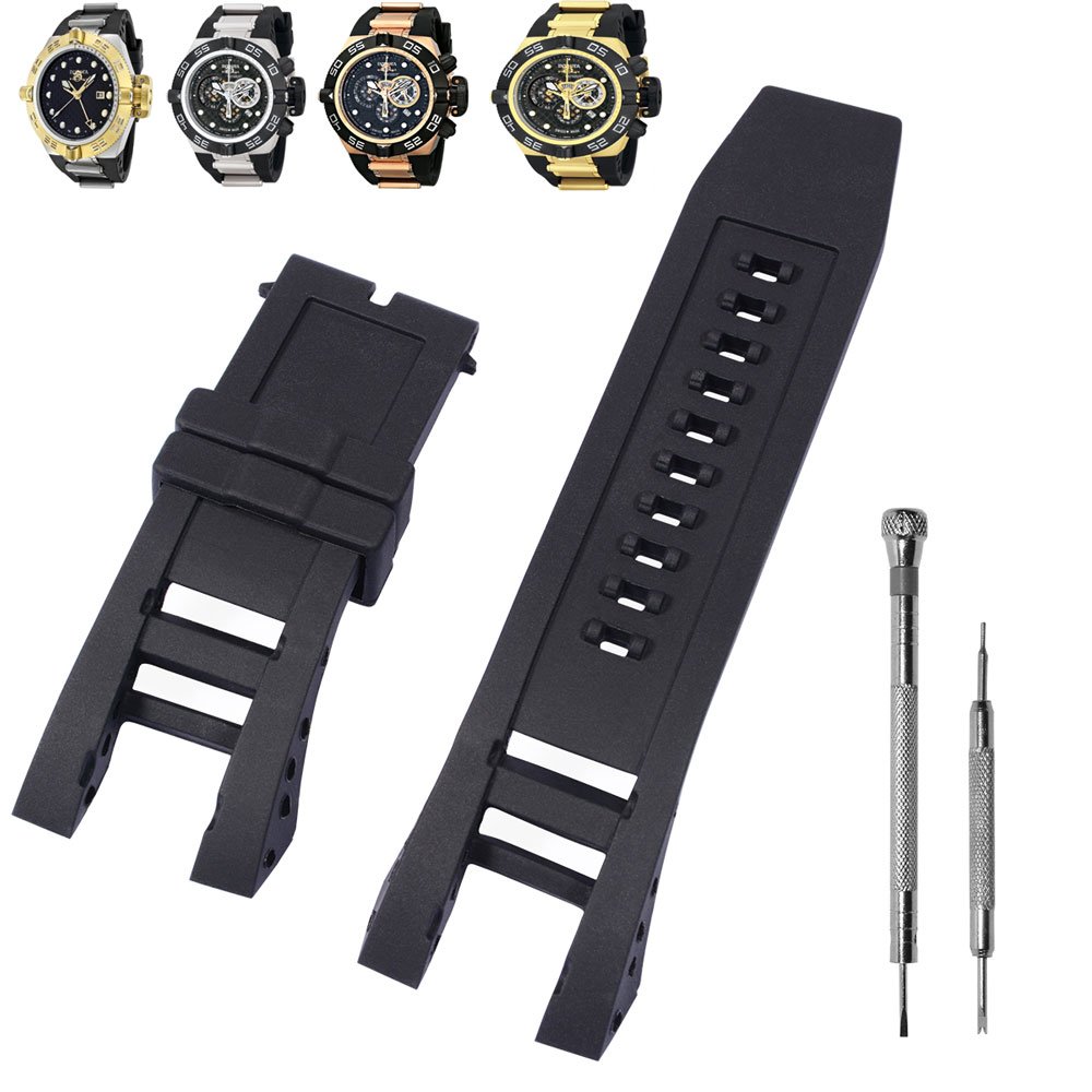 CACA for Invicta Watch Bands Rubber Silicone Watch Band/Strap