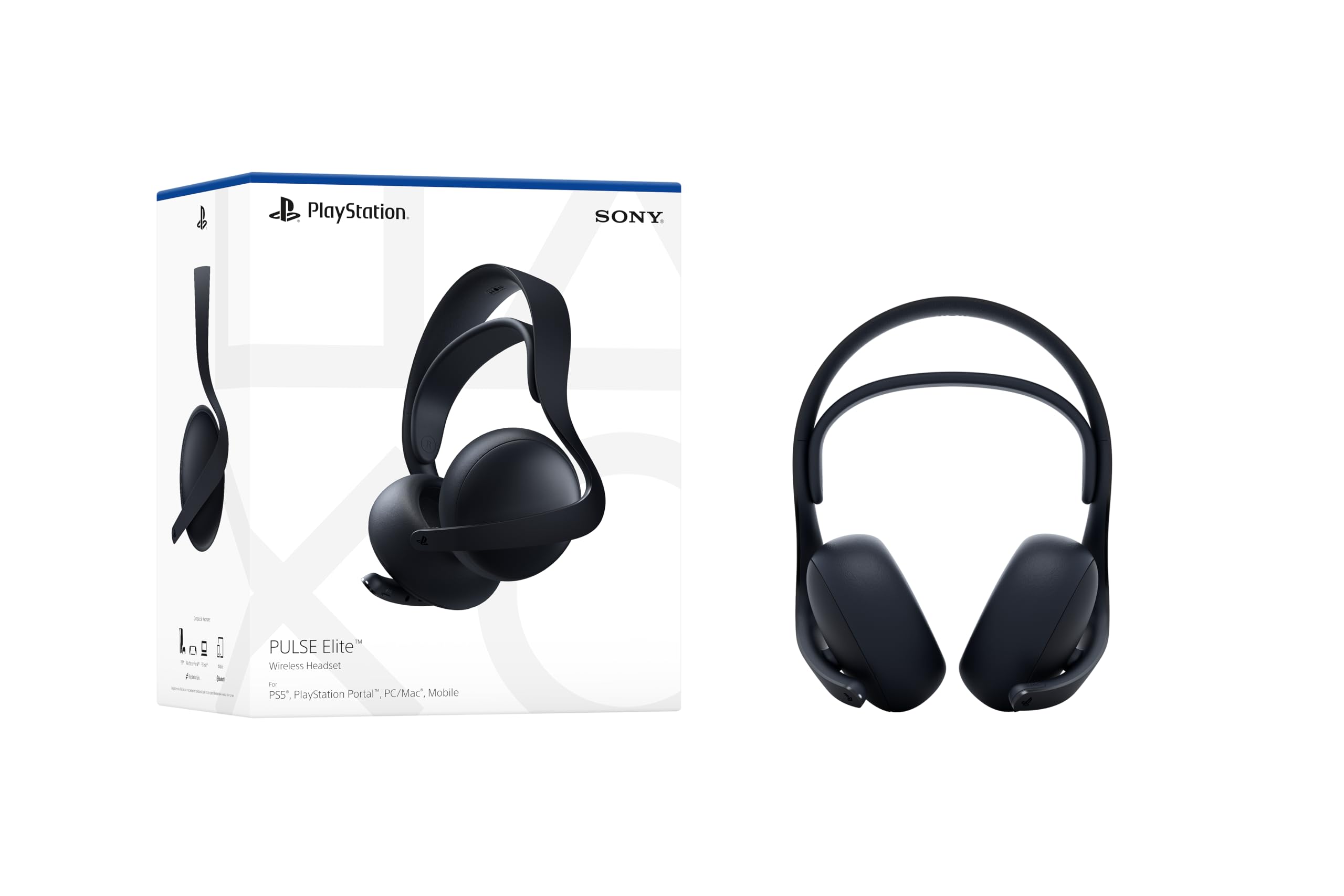 Photo 1 of (power tested) (left speaker sounds like it has a tear in it) PlayStation Pulse Elite Wireless Headset - Midnight Black