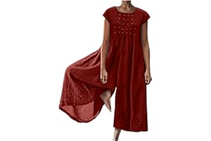 Bilqis Linen Jumpsuits for Women Casual Summer Rompers Plus Size Wide Leg Overalls Baggy Palazzo Pants One Piece Jumpsuit