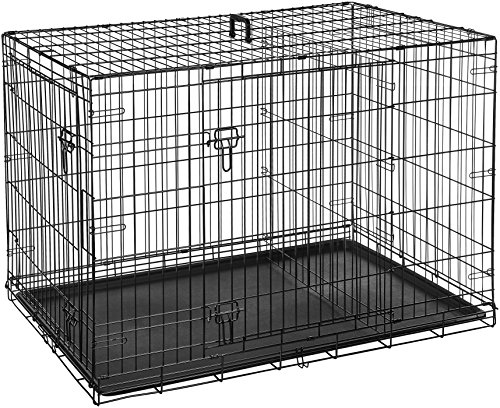 2 AmazonBasics+Double+Door+Folding+Metal+Crate