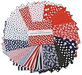 Windham AMERICAN BASICS PATRIOTIC Precut 5-inch Charm Pack Cotton Fabric Quilting Squares Assortment Baum CP5AB-82
