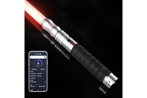 ADAWLERT Smooth Swing Dueling Lightsabers with 16 Sounds Fonts - Motion Control FX Light Sabers with 16 Colors Changeable, Metal Hilt Light Saber for Adults Teens Gift, Support Heavy Dueling, Silver