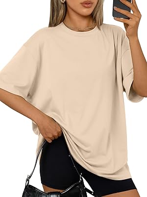 Trendy Queen Women's Oversized Tee, Comfy Fabric Loose Fit, All-Day Cozy for Gym, Lounge & Office, Versatile Casual Wear
