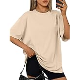 Trendy Queen Womens Oversized Summer T Shirts Plus Size Spring Cute Casual Tops Short Sleeves Fashion Workout Clothes