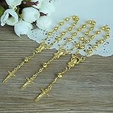 24 Pcs Mini Rosaries Gold Color Baptism with Gold Plated Accent Color - Communion Favors - Recuerditos Para Bautizo - Christening - Decenarios