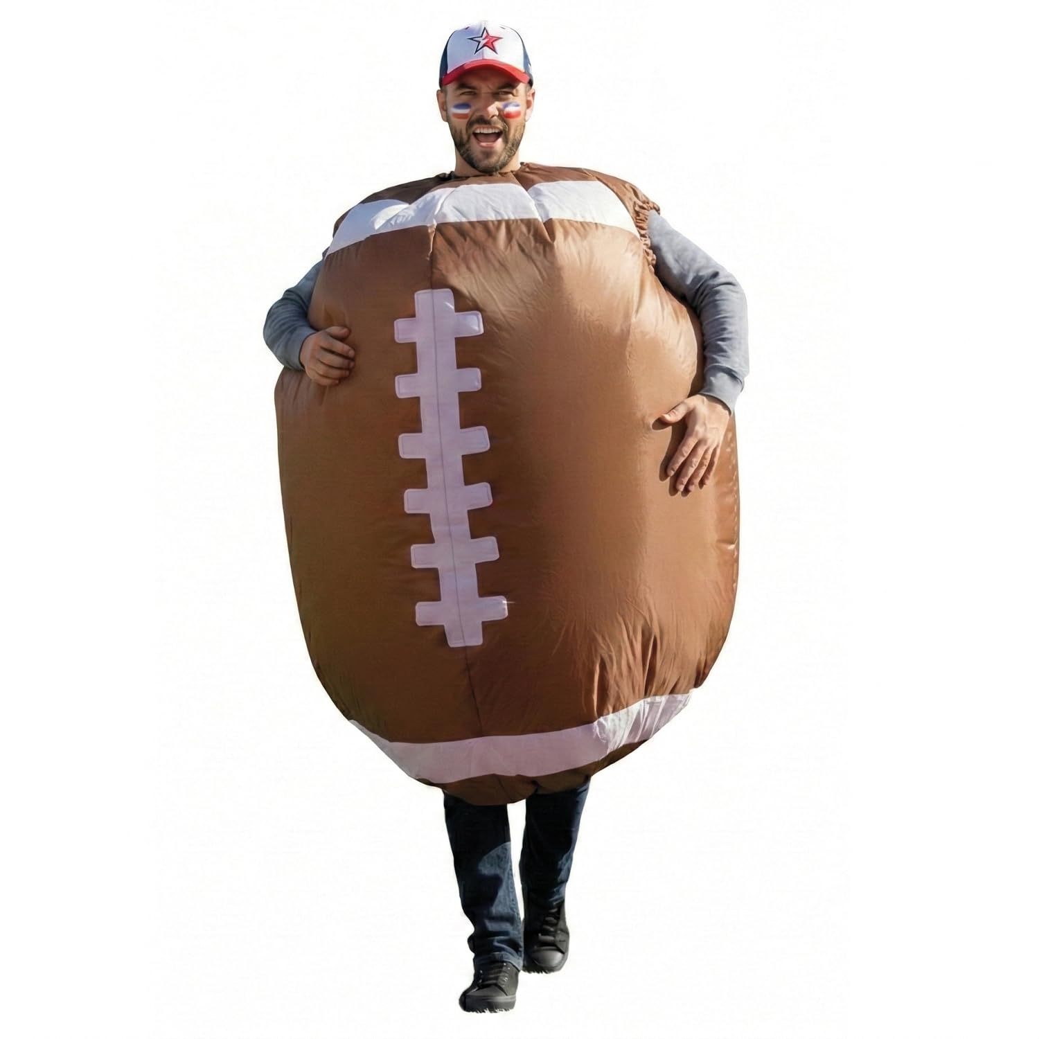 Inflatable American Football Costume | Balloon Costume | Premium Quality | Adult Size 160 to 190cm | Polyester | Comfortable | Resistant | Inflation System Included | Created by OriginalCup®