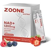 Zoone Nutra NAD Supplement 1200mg with Nicotinamide Riboside, PQQ & Resveratrol – Advanced Cellular Energy & Longevity Support – Anti-Aging Formula for Mental Clarity – 30 Packets