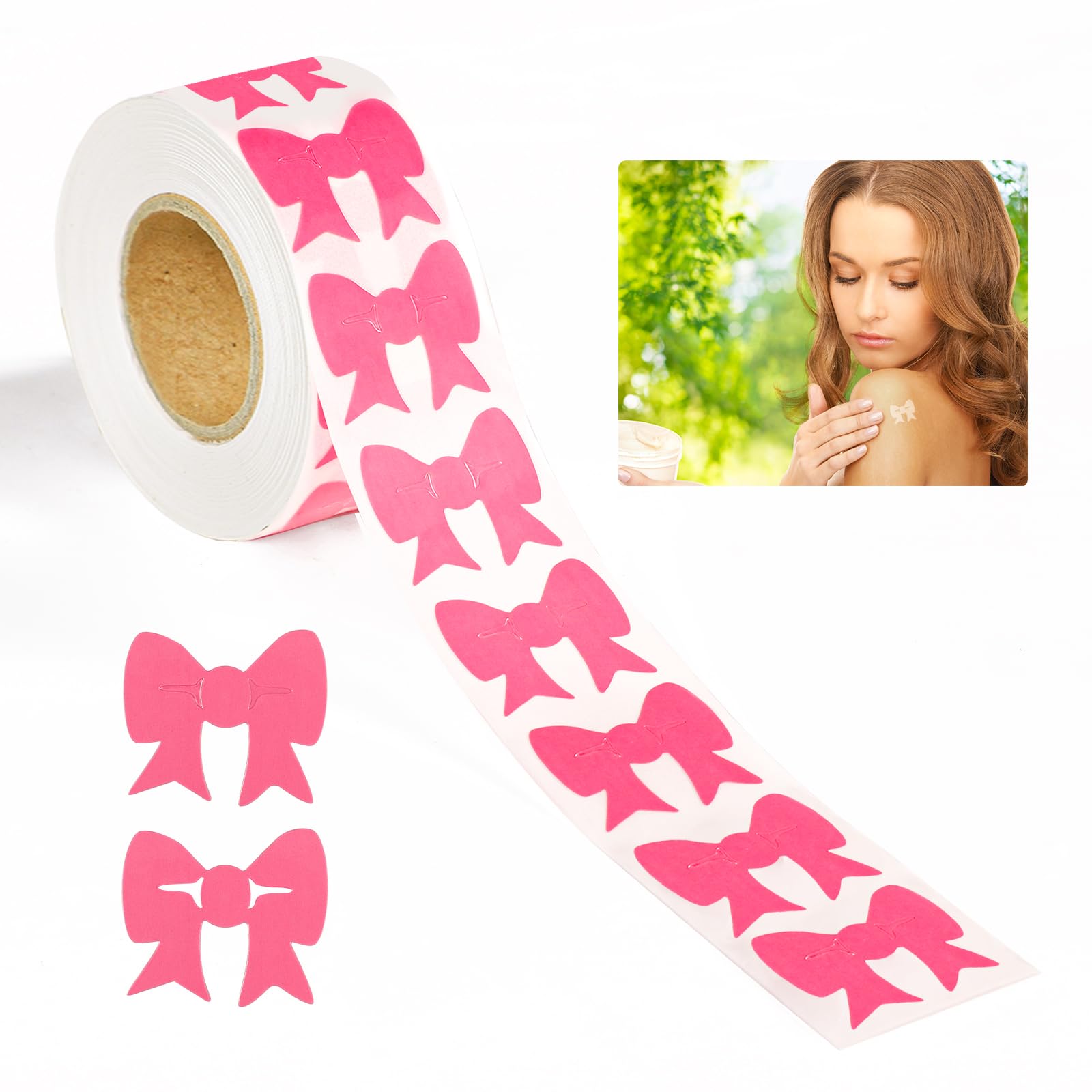 500pcs Tanning Stickers, Bowknot Tan Stickers Outdoor Tanning Sunbathing Stickers Know When to re-Apply Sunscreen Sun Bed Stickers Safe for Kids