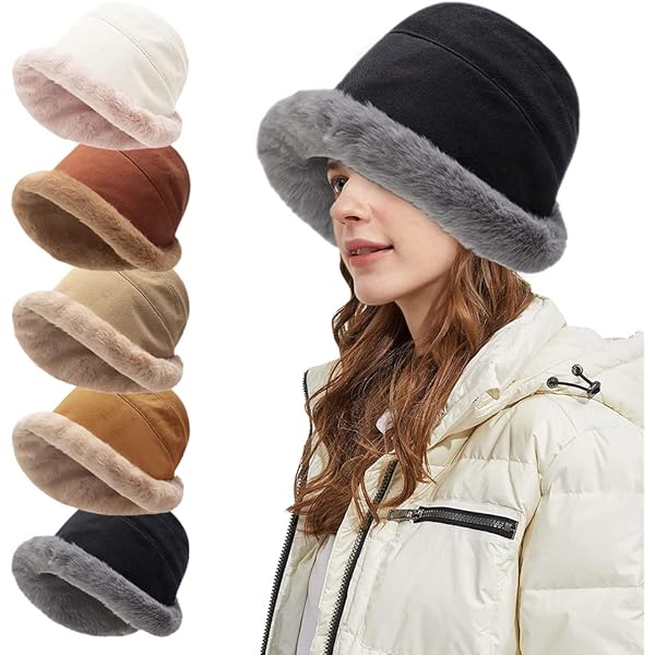 帽子 Rubbit Fur Long Brim Hat Amazon.com: MH Bailment Women's Winter Rabbit Fur Hats with