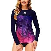 Deerose Womens Rash Guard Long Sleeve Sun Protection Shirts for Swimming