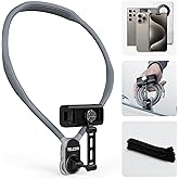 TELESIN° Neck Phone Holder POV/Vlog Neck Mount for Phones with Phone Clip, Hands Free Phone Neck Holder w Chest Strap Neck Se