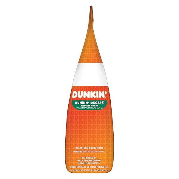 DUNKIN’ DONUTS® GROUND COFFEE, MEDIUM ROAST, DECAF, 12 OZ PER BAG