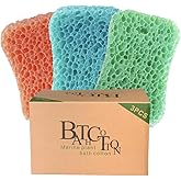 Danpaty Textured Exfoliating Bath Sponge 3 Pack, Foam Body Sponge for Shower, Rich Lather, Easy-Rinse, Durable Shower Scrubber for Women and Men, 5.5 x 3.5 x 1.2 in