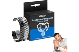 AAFQ ProstaPower Magnetic Copper Band, Magnetic copperProstate Band,Oveallgo Magnetic CopperProstate Band,for Men&Women (Black+Silver)