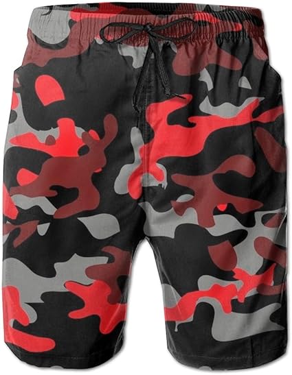 Red and black camo shorts Clearance