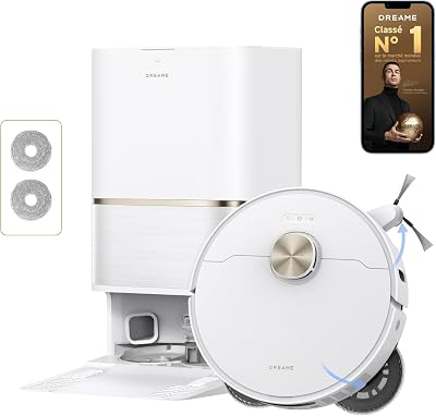 L50 Ultra AE-A Robot aspirateur Laveur, 28 000 Pa, 100 Jours de vidage Automatique, Nettoyage des serpillières à Haute température, Nettoyage des Bords et des Coins, Brosse Anti-enchevêtrement