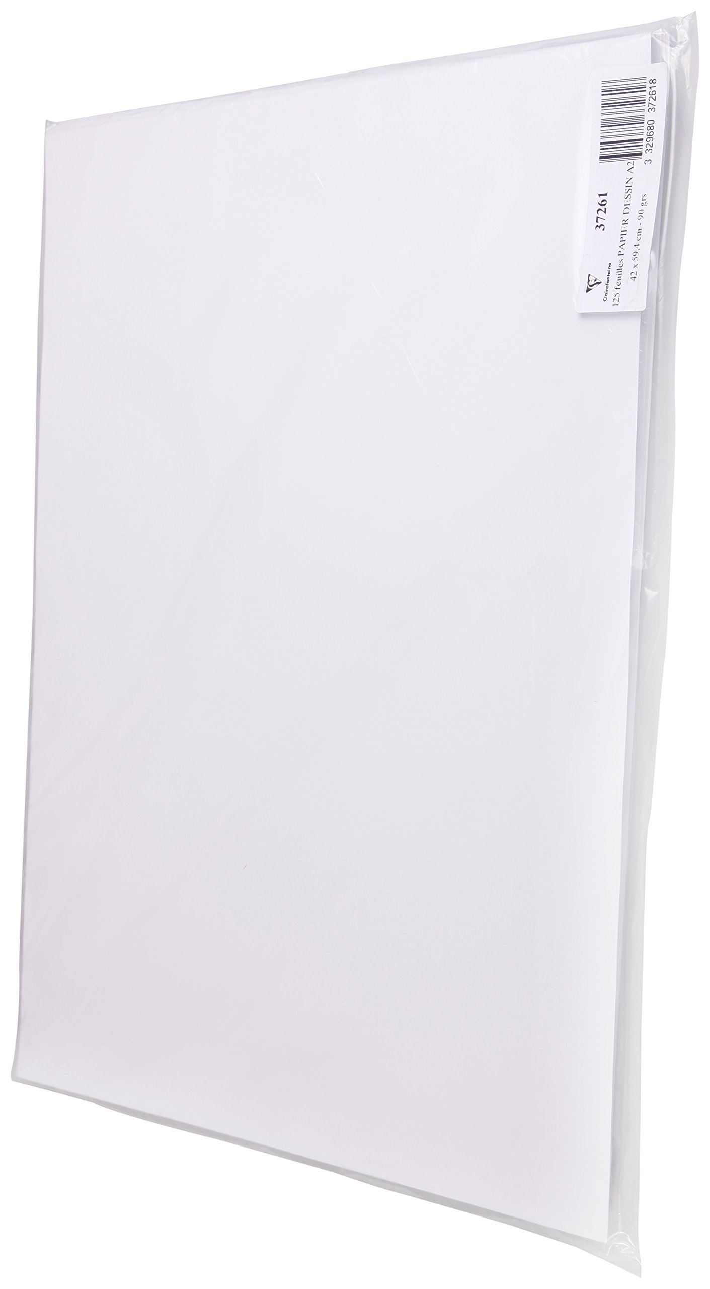 Clairefontaine - Ref 37261C - White Drawing Sketch Paper (Pack of 125 Sheets) - A2 (42 x 59.4cm) - 90gsm Paper, pH Neutral, Acid Free, Suitable for Sketching & Drawing