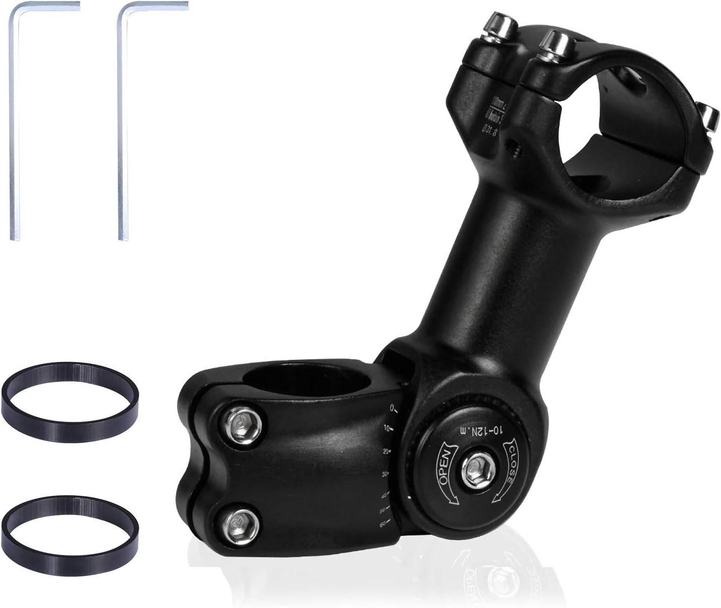 Yizhet Adjustable Bike Stem ±60° 31.8mm Adjustable Mountain Bike Stem