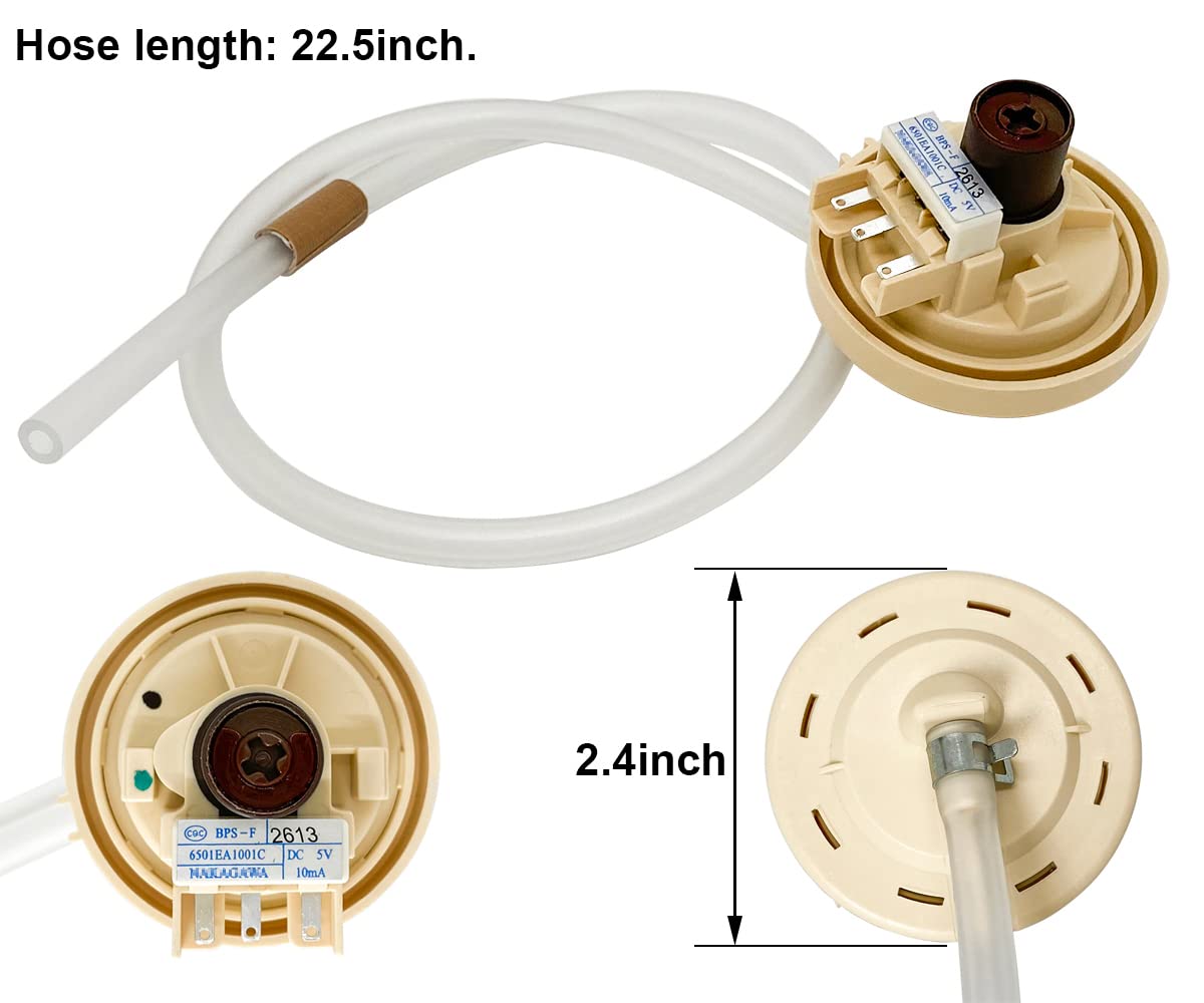 XFYBZN 6501EA1001C 6501EA1001R Washer Water Level Pressure Sensor Switch Assembly for LG Washing Machine WT5001CW WT7200CW WT1101CW WT4970CW Replacement Parts, Replace AP5204365, EBF62754506, 2651052