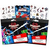 Superhero Party Favors Jumbo Sticker Set -- 12 Sheets of Marvel Spider-Man: Into The Spider-Verse Stickers with Bonus Spiderman Stickers (300+ Stickers Total) (Marvel Stickers and Party Supplies)