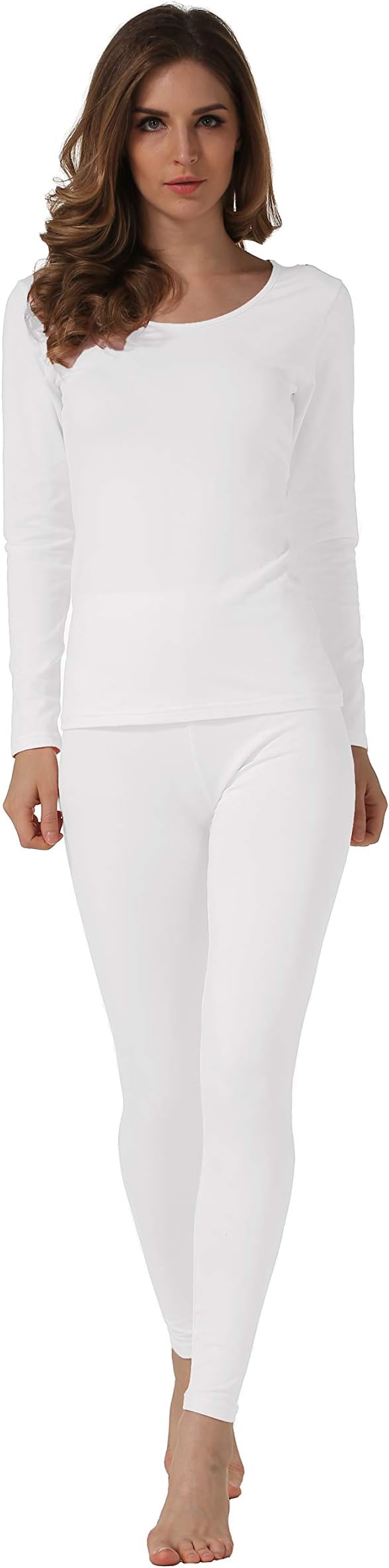 Women's Stretch Cotton Thermal Underwear Mid Weight Base Layer Set