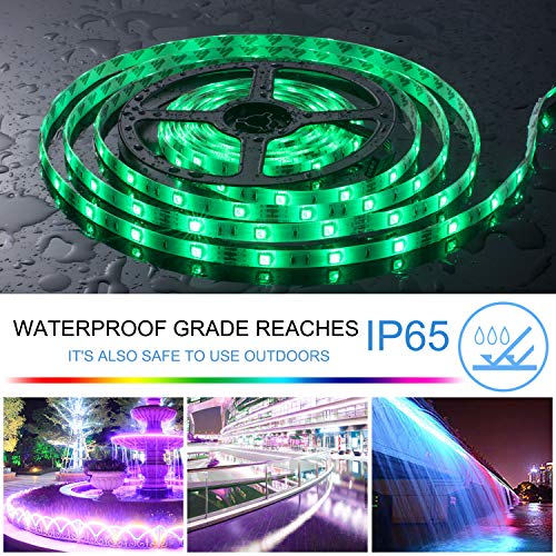 UTTORA 10M LED Streifen, LED Strip 10M 300LEDs RGB SMD 5050 Farbwechsel mit 44 Tasten Fernbedienung, IP65 Wasserdicht 12V Leistung Dekoration für Küchen Hochzeit Party Garten Haus Terrassen(33FT)