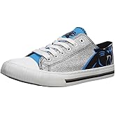 FOCO Carolina Panthers NFL Womens Glitter Low Top Canvas Shoes - 7