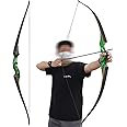 60" Takedown Long Bows for Hunting Adult Solid Wood Bow Risers Laminated Bow Limbs Long Bows for Archery 20-60lbs Hunting Bows for Men Women and Beginner Long Bow Set for Adults Right Hand