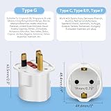 Aigostar 2 Pack EU to UK Travel Adapter Plug, Schuko 2 Pin to 3 Pin Converter view 2