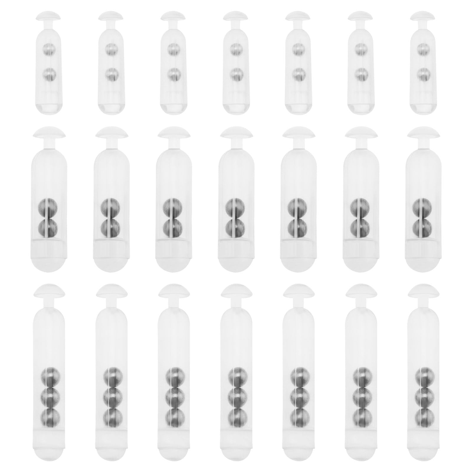 ECSiNG 56PCS Fishing Rattle Rattlers Worm Jig Fishing Lure Insert Pipe Rattles L/M/S 3 Sizes Plastic Rattles Shake Metal Ball Rattles Insert Tube Sound Attract