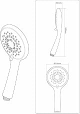 Triton Showers Showerhead Chrome 5 Spray Patterns High Pressure 8000 Series view 8
