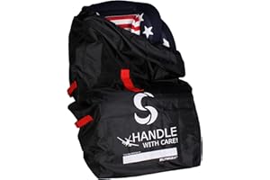 SLYNNAR Car Seat Travel Bag for Airplane - Fits Convertible Car Seats, Infant carriers & Booster Seats, Black Upgrade