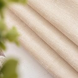 ELKCA Beige Chenille Window Curtains Valance for