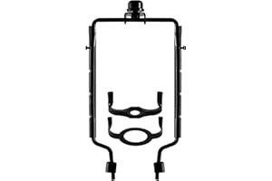 GO&SO 7 8 9 10 inch Lamp Shade Holder -Adjustable Lamp Harp and Finials -Fit Both Standard Lamp Rod and E26 E27 Lamps Base UNO Fitter -Lamp Shade Adapter Harp Set for Table Floor Lamps -Black, 1 Pack