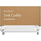 Dorai Home Stone Kitchen Sink Caddy - Diatomaceous Earth Sink Tray with Stainless Steel Feet, Water-Absorbing Countertop Organizer for Kitchen or Bathroom - Sandstone