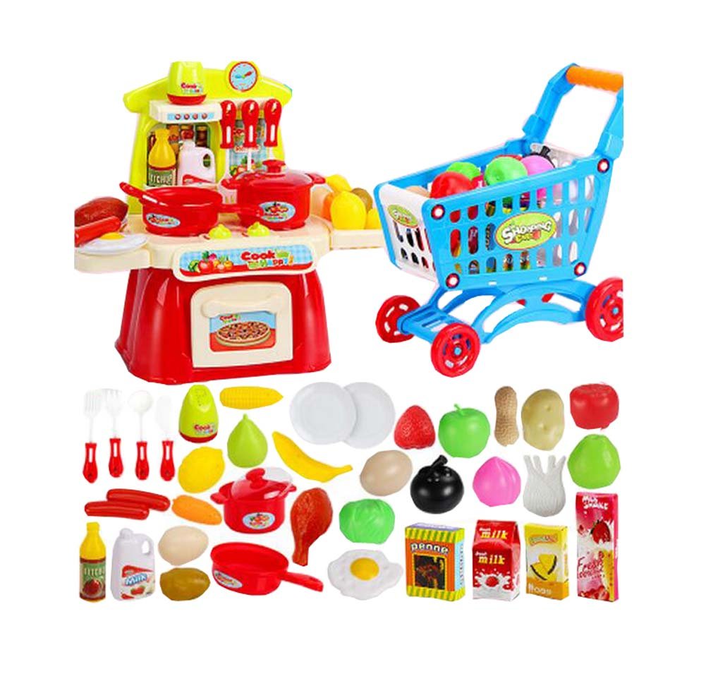 durable modeling 38 PCS Red Vajilla Plus efectos de luz Juguetes de cocina para niños Set - membership.cidesco.org.au