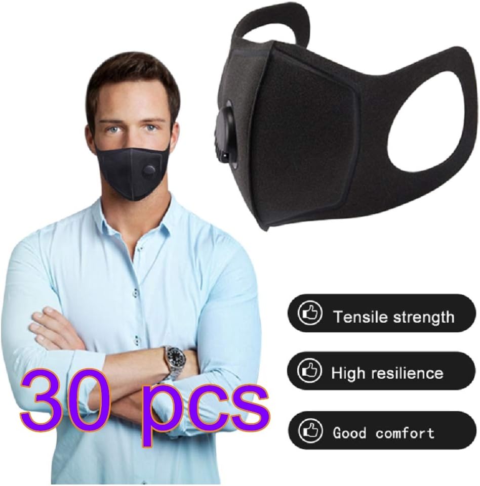 30 PCS Dust Mask with Carbon Filter, Face Mask,Anti-Fog Anti-Pollution Anti-Dust PM2.5 Mask, Washable Respirator Face Mouth Masks, Cycling Training Mask for Sports Activities