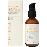 InstaNatural Hyaluronic Acid Gel Moisturizer with Squalane, Aloe Vera & Jojoba Oil | Lightweight Daily Face Cream for Hydrated, Smooth-Looking Skin